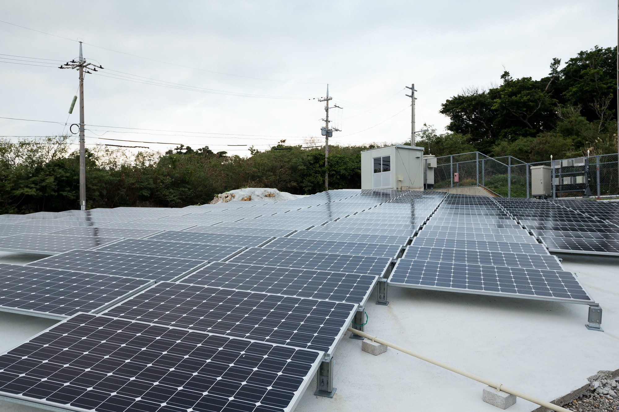 Solar power energy panel on roof top